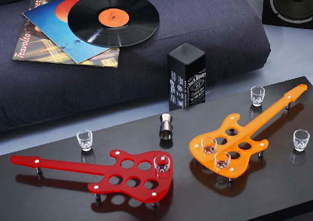 guitar shaped shot glass holders