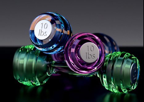 Orrefors crystal dumbbells designed by Alex Undall