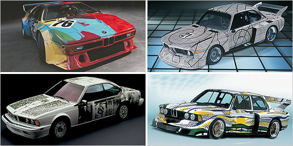 BMW Art Cars by by the artists Andy Warhol, Roy Lichtenstein, Frank Stella and Robert Rauschenberg