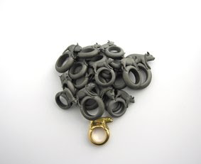 Pig ring, sintered nylon and one in gold, price upon request