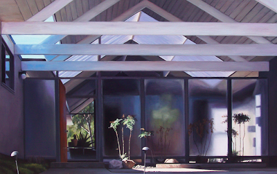 danny heller painting of an Eichler home