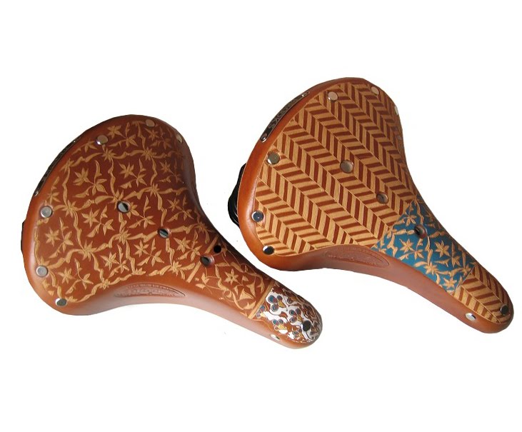 If It's Hip, It's Here (Archives) Leather Engraved Brooks Saddle Bicycle Seats By Kara Ginther