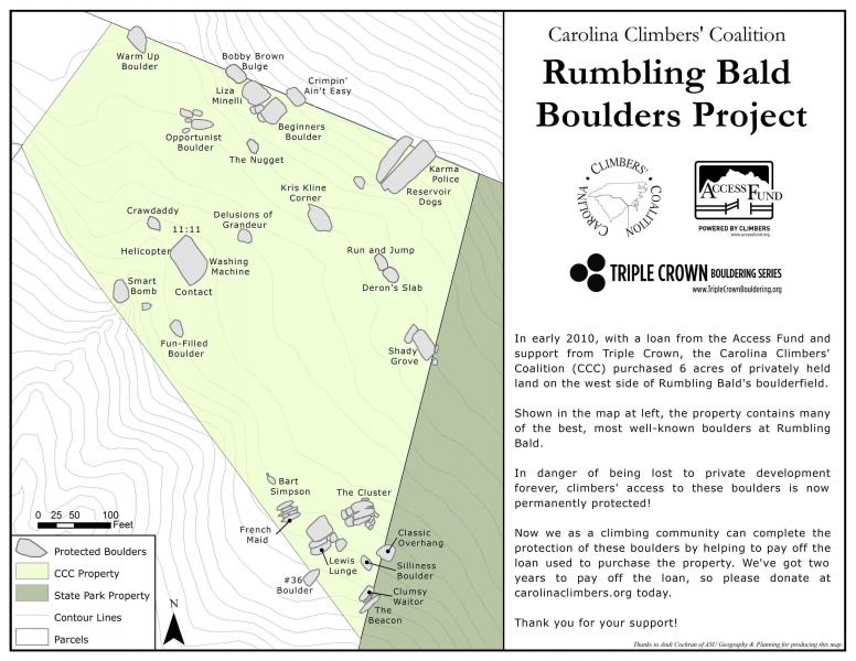 Map Rumbling Bald Upstate Bouldering: Summer Rumbling Bald Fund Drive...Please Help The ...