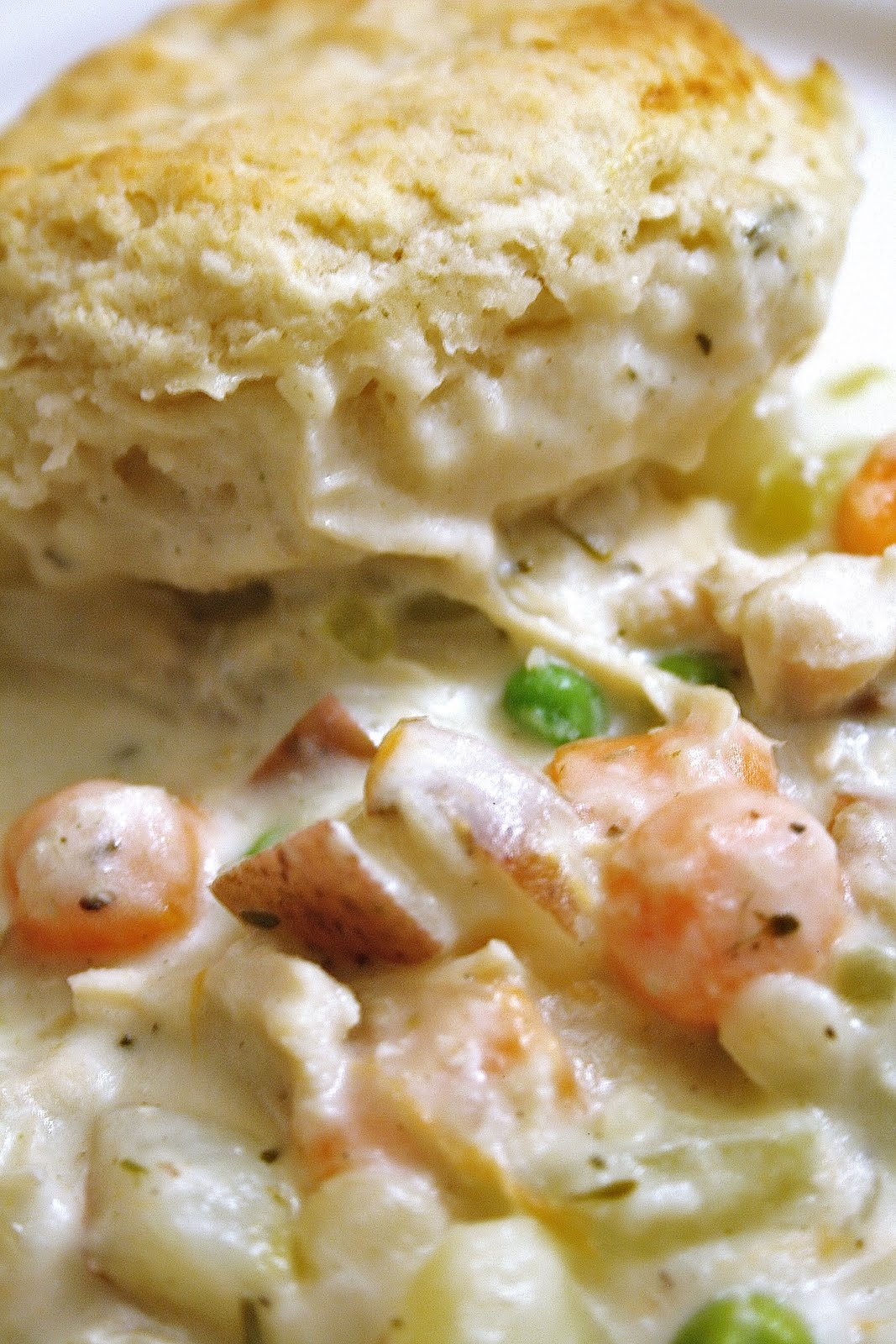 Country Girl Gourmet Chicken Pot Pie with a Biscuit Crust