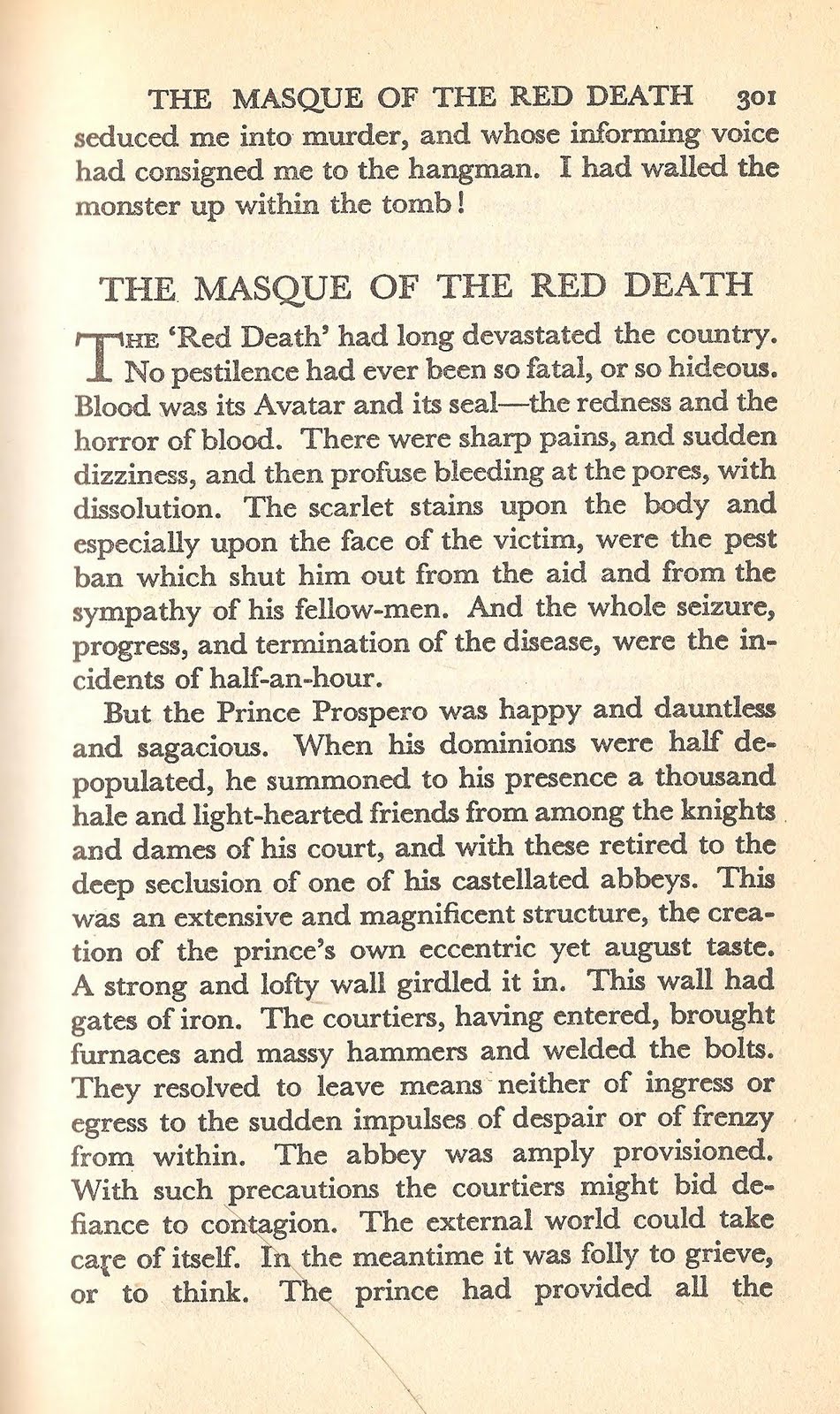 summary of the masque of the red death by edgar allan poe