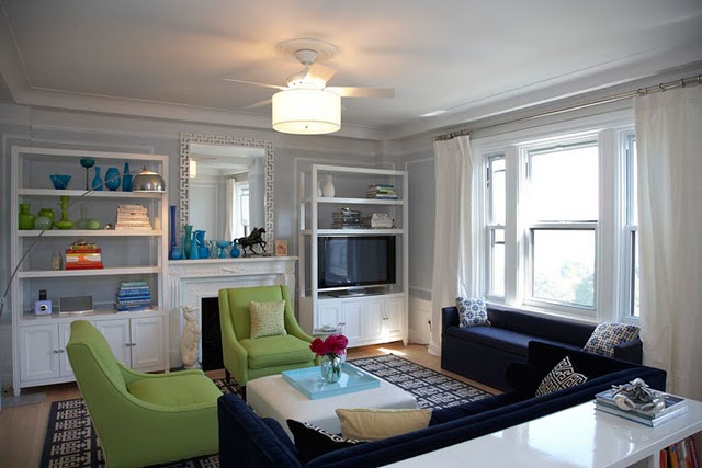 Para sempre por um triz: Sala com Marinho e Verde