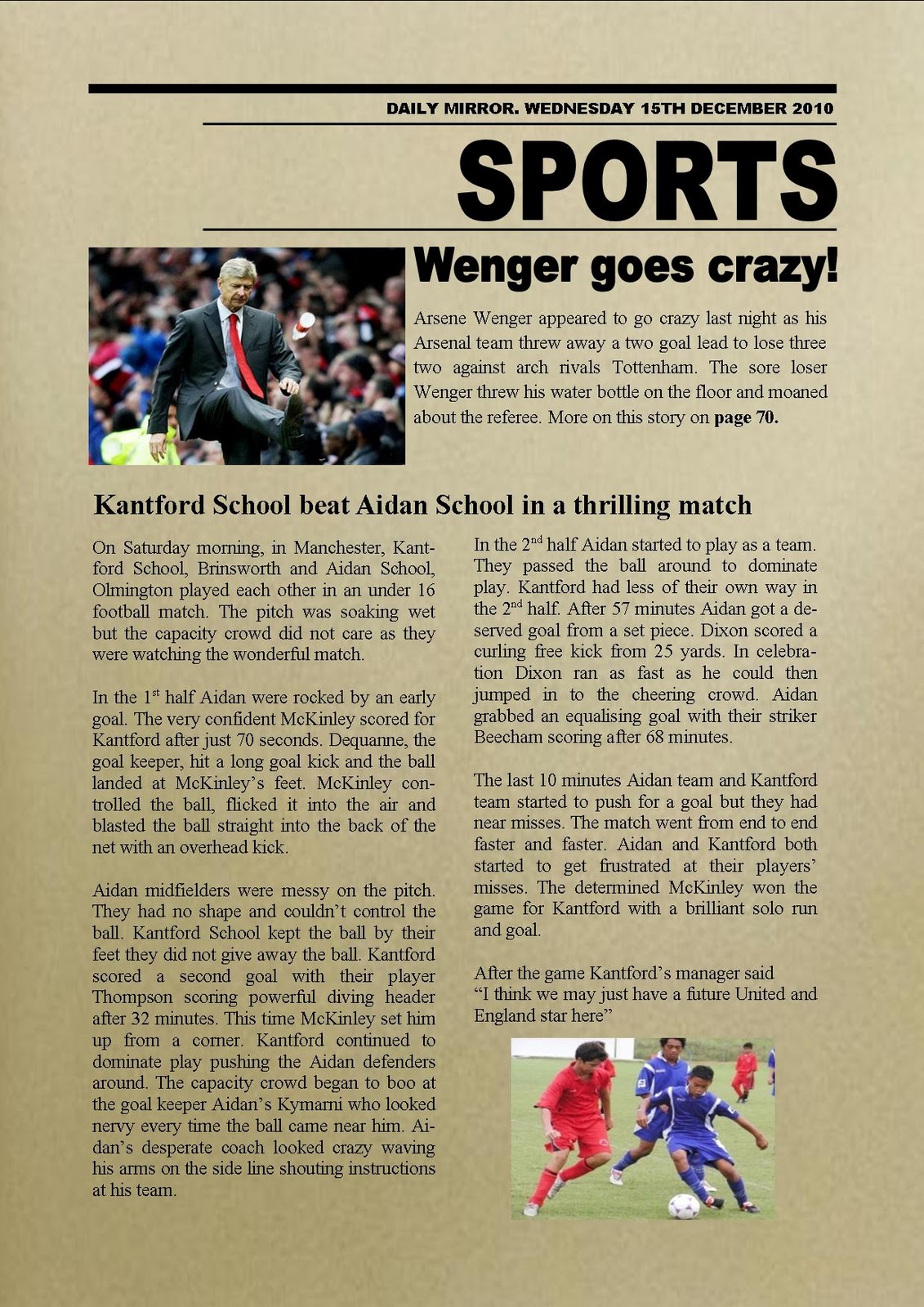 5/6B Class Blog Match Report