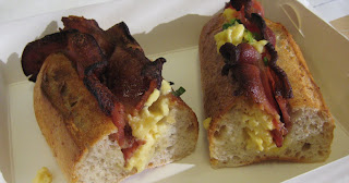 egg and bacon baguette