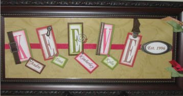 Last Name, Name Frame - $25.00 - Contact us for ordering at:  3dnameframes@bellsouth.net