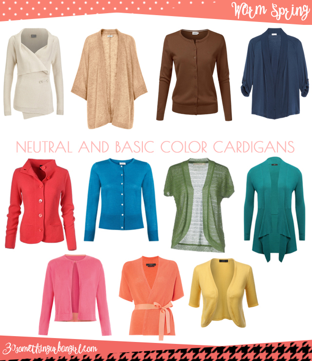 Wardrobe Essential: Neutral and basic color cardigans for Warm Spring women by 30somethingurbangirl.com