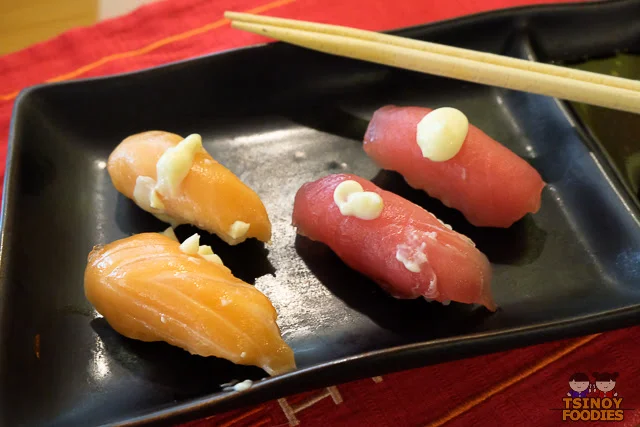 salmon and tuna sushi