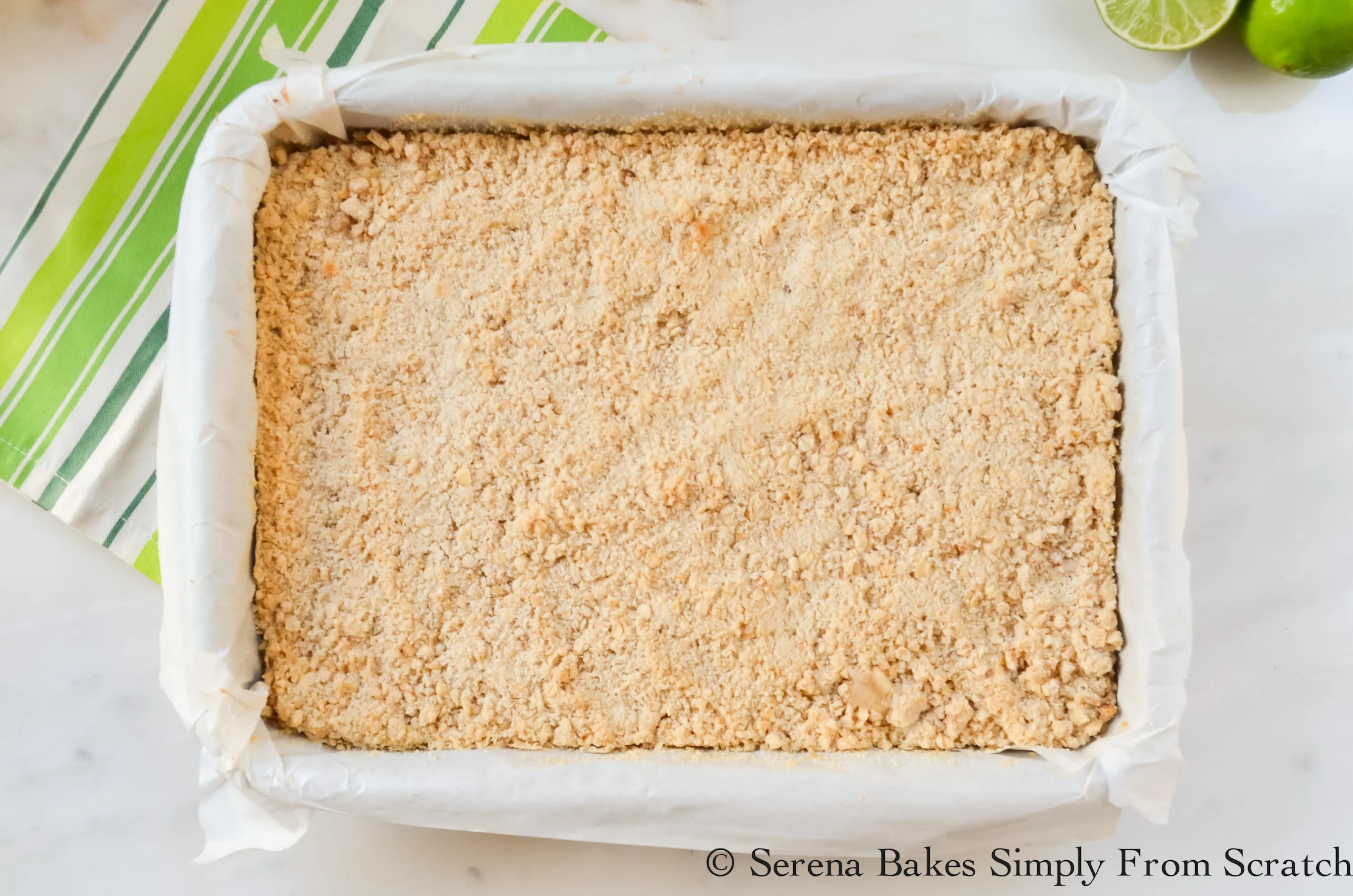 Key Lime Cheesecake Crumb Bars are easy to make and perfect for picnics and potlucks. www.serenabakessimplyfromscratch.com