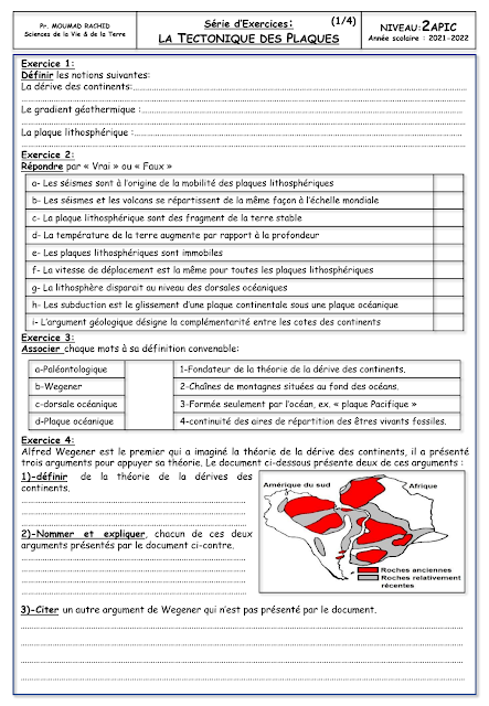 exercice la tectonique des plaques 2ac svt apic pdf