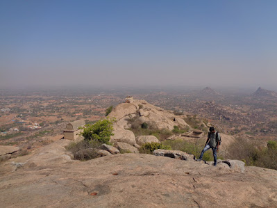 Vinay at the rayakottai summit, you can find a lot of granaries and other buildings in ruins