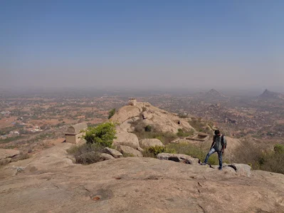 Vinay at the rayakottai summit, you can find a lot of granaries and other buildings in ruins