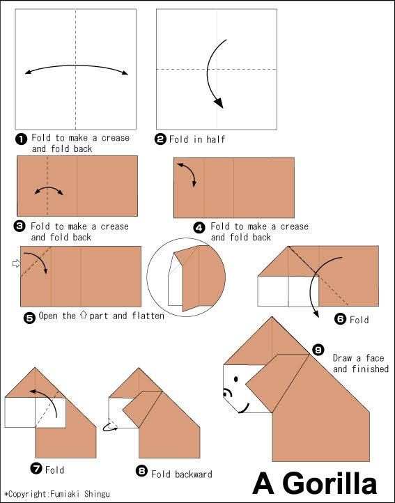 ගෝරිල්ලෙකු හදමු (Origami Gorilla) - Your Choice Way