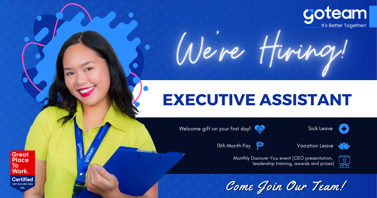 Office Based Onsite Job Hiring Executive Assistant GoTeam