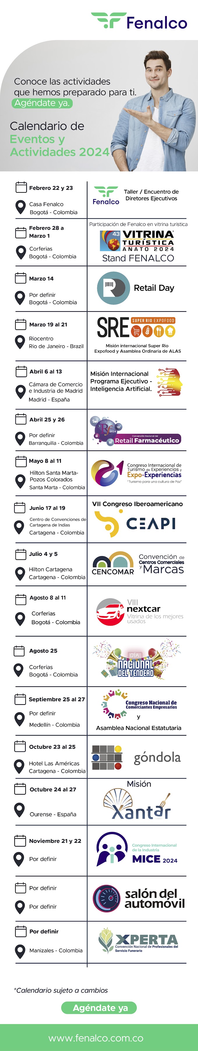 Fenalco Revela el Calendario de Eventos y Actividades para el Año 2024