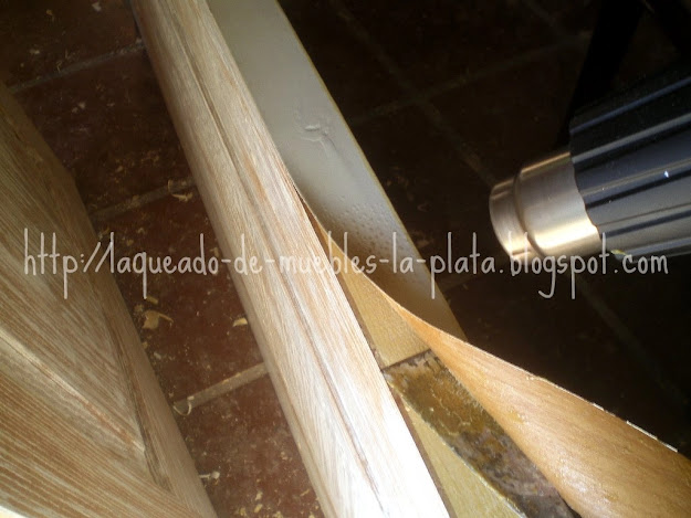 quitar chapa de madera con calor