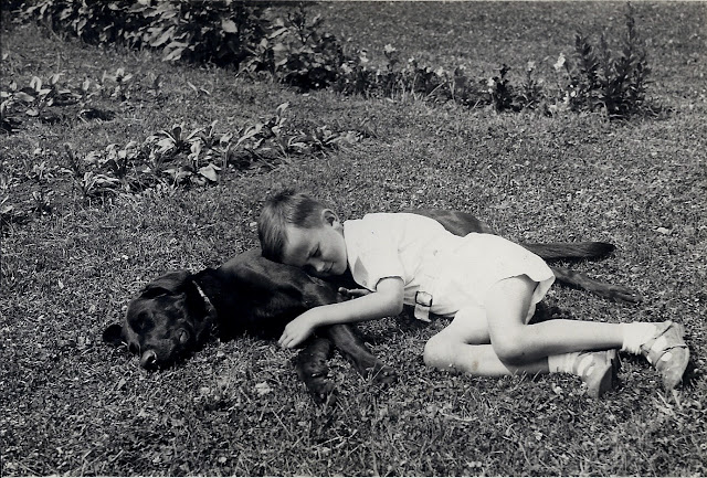 My Uncle and their Black Lab, abt 1933