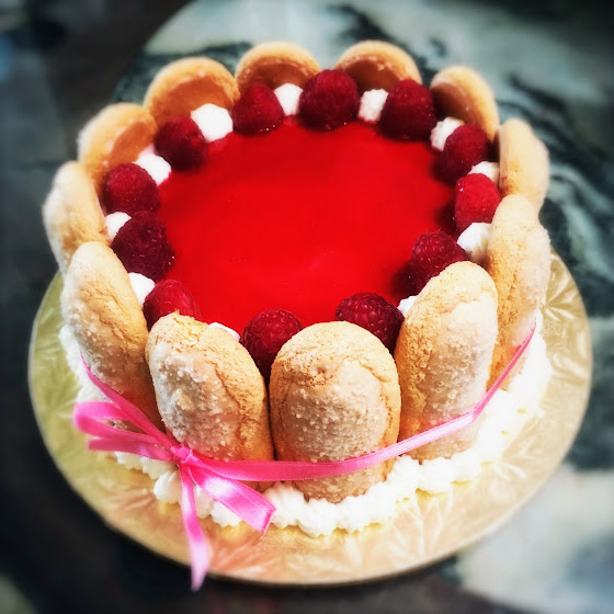 Raspberry Charlotte Cake, raspberry, cake, ladyfingers, mousse, recipe, dessert
