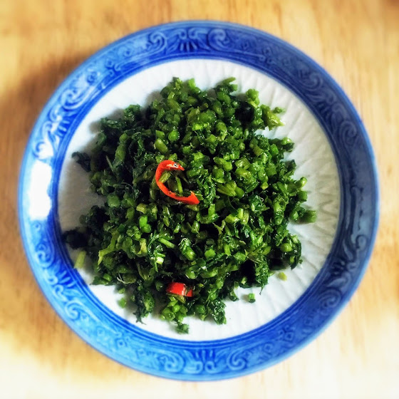 Spicy, Minced, Watercress, Salad, chilled, recipe, vegetable,  爆淹西洋菜, chinese