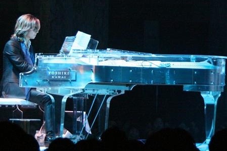 Yoshiki of X-Japan playing a crystal piano