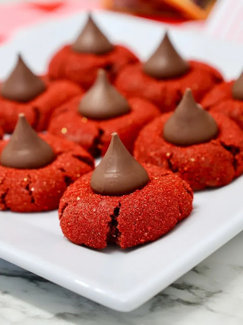 Red Velvet Chocolate Kiss Cookies