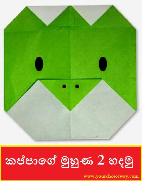 කප්පාගේ මුහුණ 2 හදමු (Origami Kappa(Face) 2) - Your Choice Way