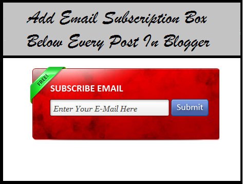 Email Subscription Box Below Every Post In Blogger : eAskme