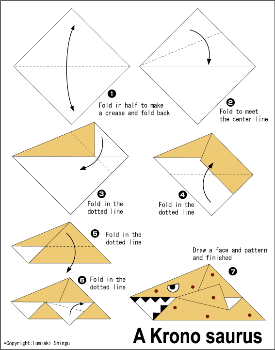 ක්රෝනෝසෝරස්ව හදමු (Origami Kronosaurus) - Your Choice Way