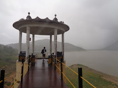 The outpost at Gundal dam as seen on a rainy day