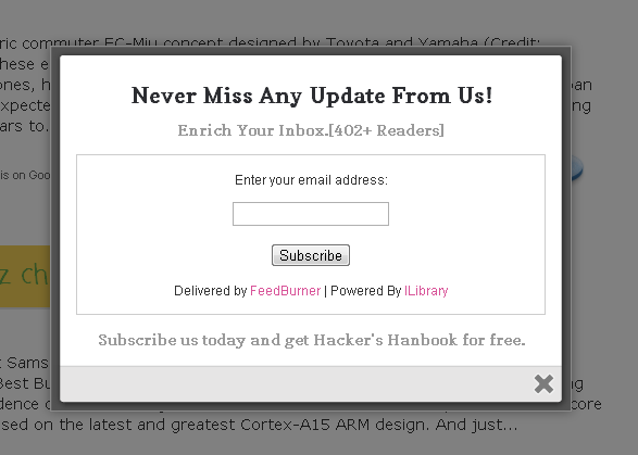 Social media with email subscription widget for blogger