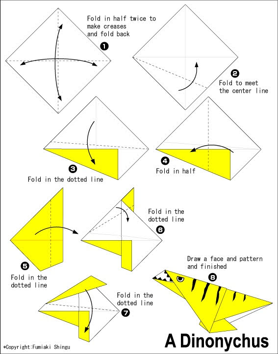 ඩෙයිනොනිකස් හදමු (Origami Dinonychus) - Your Choice Way