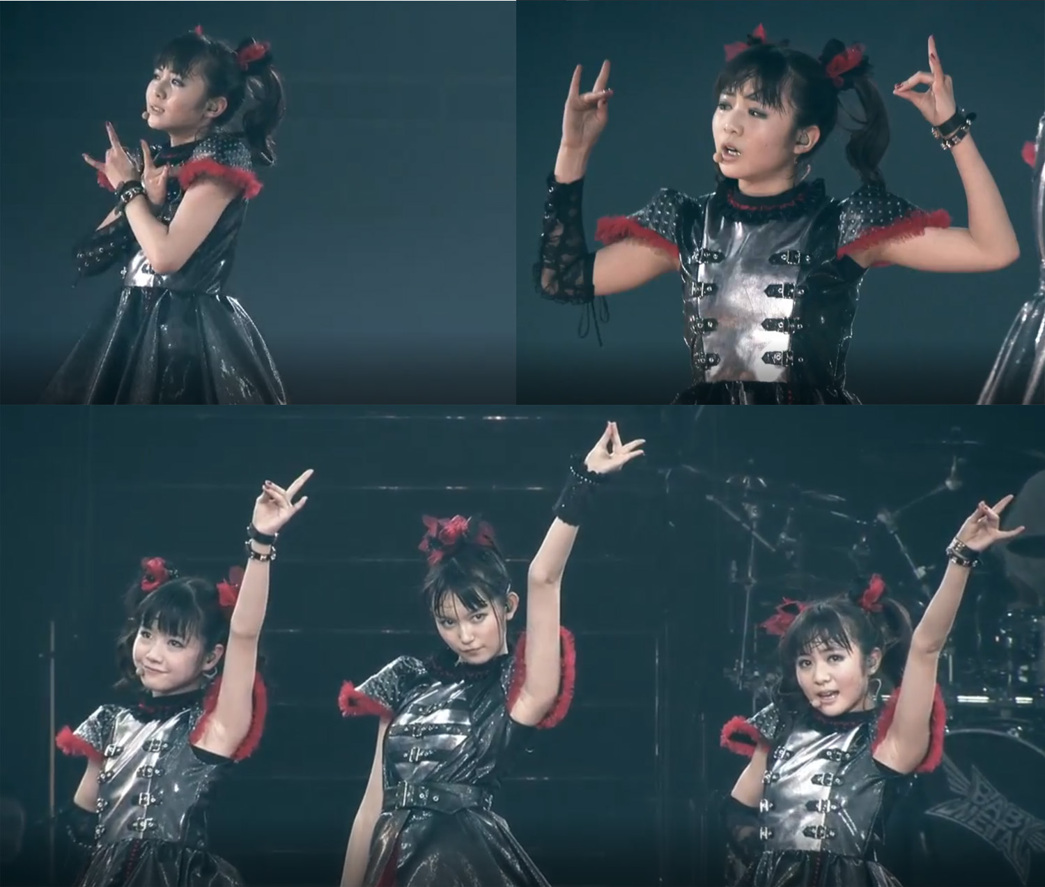 MOAMETAL fighting off tears during the performance of Ijime Dame Zettai at the 2014 Budokan